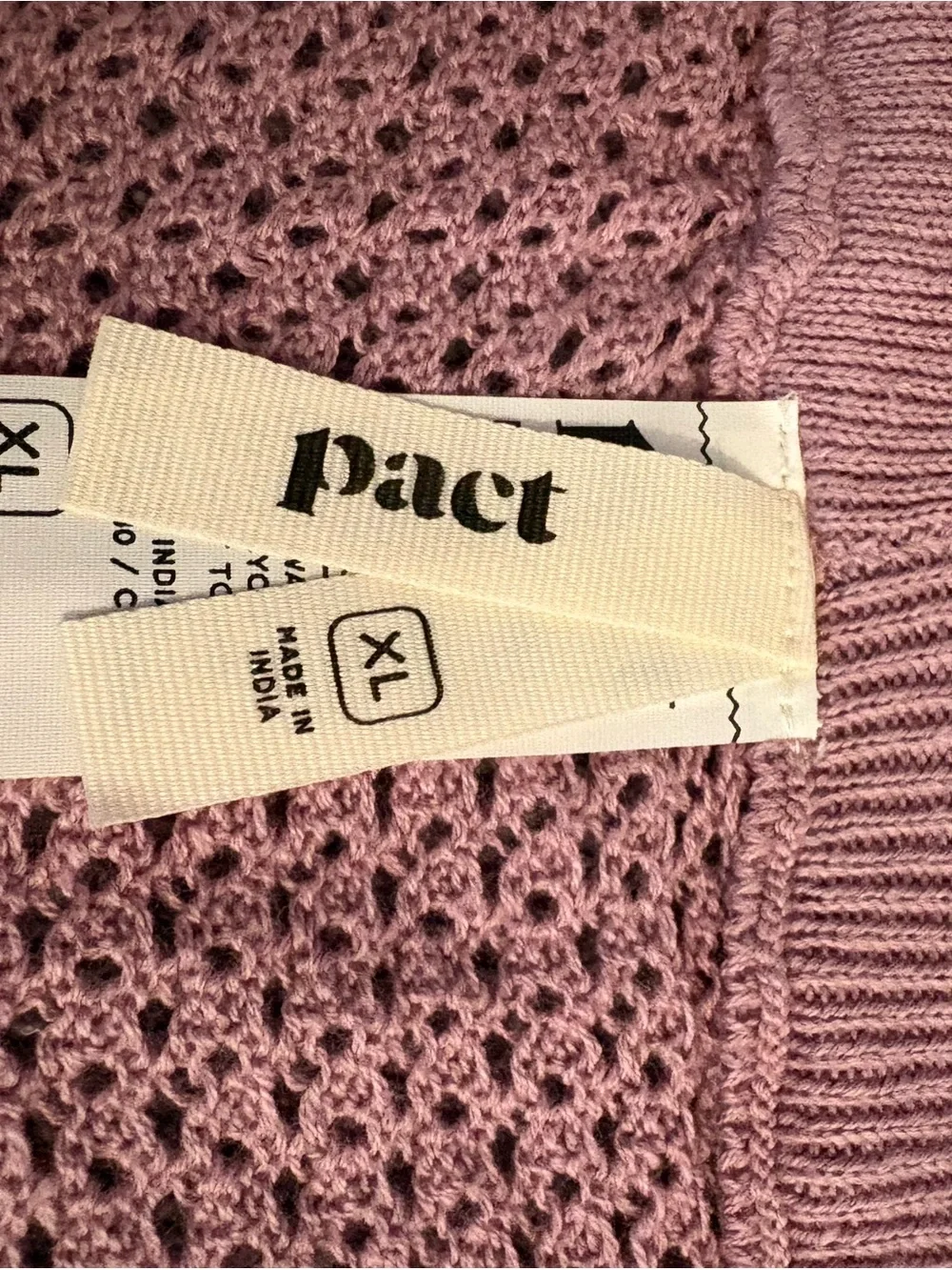 Pact Beachside Linen Crochet Shorts Pink XL Coverup Sheer Elastic Waistband Pool